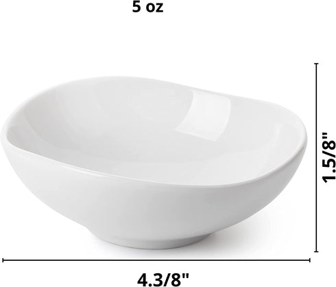 BTaT- Dipping Bowls, 5 oz, Set of 8, White Dip Bowls, Ceramic Dip Bowls, Sauce Bowls, Small Bowls for Dipping, Bowls for Dipping, Condiment Dishes, Bowl for Dips, Ripple Effect Bowl, Ceramic Bowls