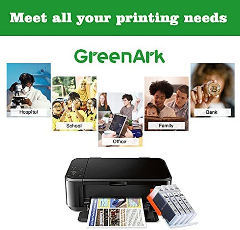 GREENARK Compatible Ink Cartridge Replacement for Canon CLI-251 GY Gray CLI-251GY XL Gray Ink Cartridge Work for Canon PIXMA MG6320 Pixma MG7120 Pixma MG7520 Pixma IP8720 Printers, 4 Pack 251XL GY