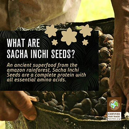 Starseed Sacha Inchi Seeds - Organic Protein Snack With Omega 3 and Fiber - Vegan Gluten Free Paleo and Keto Snacks - 4.9oz Bag, 5 Servings - Roasted Sea Salt