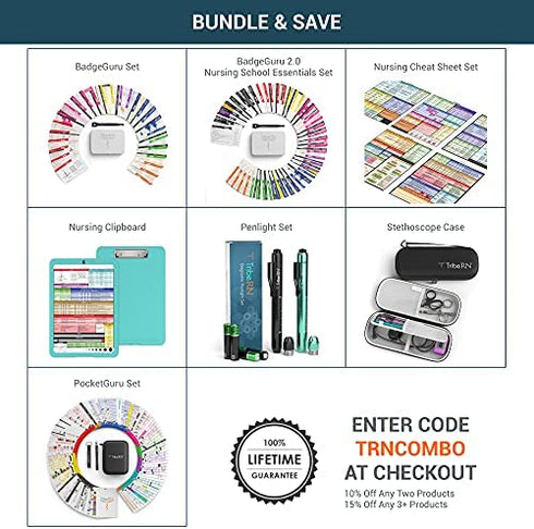 BadgeGuru by Tribe RN - 52 Cheat Sheets on 26 Nurse Badge Cards - Designed by Nurses, for Nurses - Essential for Nurses and Nursing Students - Bonus Access to Our Digital Resource Library - Vertical
