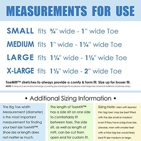 MediMitt ToeMitt Big Toe Bandages (Full Coverage Big Toe Bandage) (Medium 10-Pack)