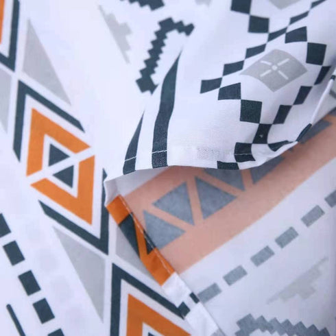 MAG Colorful Bohemian Bed Sheet Retro Orange Printed Microfiber Bedding Sheet Set with1 Fitted Sheet and 2 Pillow Shams , 12 Deep (Queen, Orange)