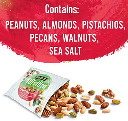 PLANTERS NUT-rition Heart Healthy Mix with Walnuts, 7.5 oz Box (Contains 7 Individual Pouches) - On-the-Go Snack, Work Snack, School Snack and Active Lifestyle Snack - Great Camping Snacks - Kosher