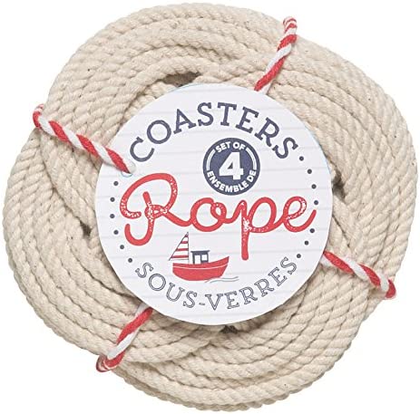 Now Designs Crocheted Nautical Rope Coaster, Set of Four