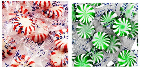 Coastal Bay Confections 1 (3 oz.) Each Sugar Free Bag Starlight Mints With Natural Spearmint Oil and Starlight Mints with Real Peppermint Oil | Holiday Green and Red Candy Variety Mix