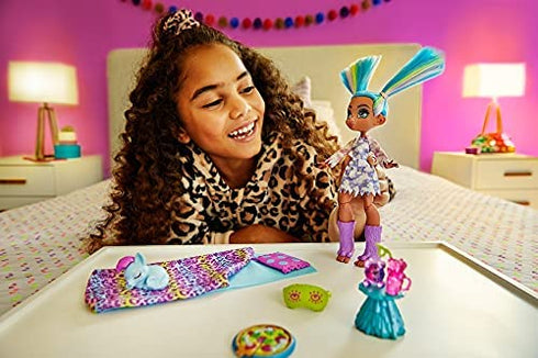 Cave Club Stellar Sleepover Adventure Playset with Tella Doll (8 – 10-inch, Blue Hair), Prehistoric Pet and Accessories, Gift for 4 Year Olds and Up