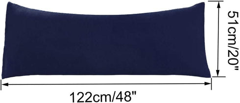 uxcell Set of 2 Body Pillow Cover, Soft Microfiber Pillow Cases Weave for 90 GSM Ployester, Full Pillowcases for Body Pillows Body(20"x48") Navy