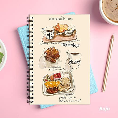 LABUK 2pcs Blank Journal Notebook Sketch Book, Unlined Spiral Notebook, A5 Soft Cover Drawing Book Diary Memo Notepads, 100 Pages/ 50 Sheets, 8.2 x 5.5 Inches, for Gifts School Supplies