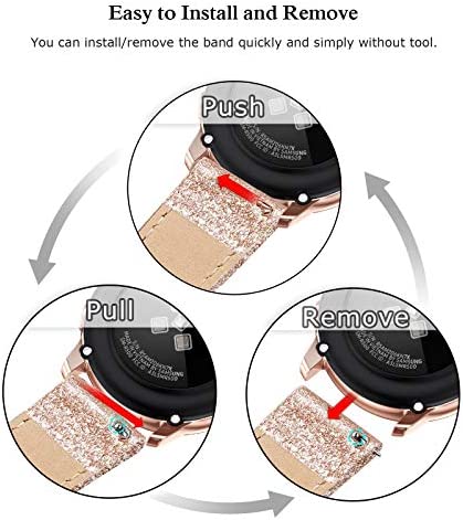 SWEES Compatible for Samsung Galaxy Watch 5 Band 40mm 44mm / Galaxy Watch 5 Pro Band 45mm / Galaxy Watch 4 Band, 20mm Slim Thin Genuine Leather Replacement Bands for Galaxy Watch 4 Classic Women Men