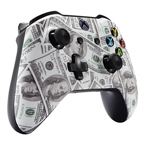 eXtremeRate 100 Cash Money Patterned Faceplate Cover for Xbox One Wireless Controller 1708, Soft Touch Replacement Front Housing Shell Case for Xbox One X & One S Controller - Controller NOT Included