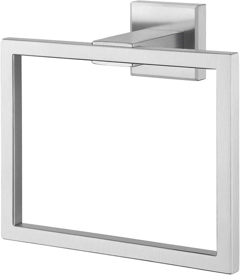 KES Bath Towel Ring Towel Hanger SUS 304 Stainless Steel Bathroom Accessories Contemporary Hotel Square Style Wall Mount, Brushed Finish, A2480-2