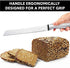 Orblue Serrated Bread Knife with Upgraded Stainless Steel Razor Sharp Wavy Edge Width - Bread Cutter Ideal for Slicing Homemade Bread, Bagels, Cake (8-Inch Blade with 5-Inch Handle)