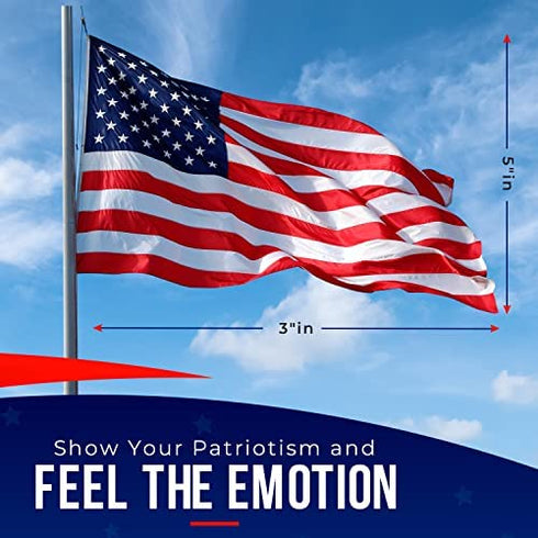 Rushmore Rose USA American Flag 3x5 - American Made USA Flag, Heavy Duty American Flag for Flag Pole, Wall, Classroom, House - American Flags for Outside 3x5 - All Weather Outdoor Flags