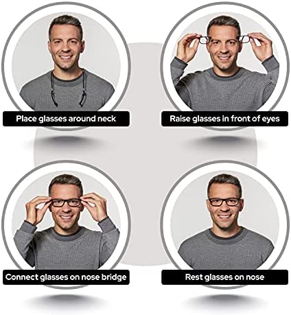 Clic Magnetic Reading Glasses, Computer Readers, Replaceable Lens, Adjustable Temples, Classic