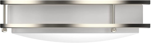 LED Flush Mount Ceiling Light | Dimmable | Brushed Nickel | Double Ring | Round (10 inches, Adjustable Light Color)