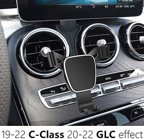 LUNQIN Car Phone Holder for Mercedes 2019-2021 Benz C Class c260 c200 c300 New GLC Class 2020-2021 GLC260 GLC300 Auto Accessories Navigation Bracket Interior Decoration Mobile Cell Phone Mount