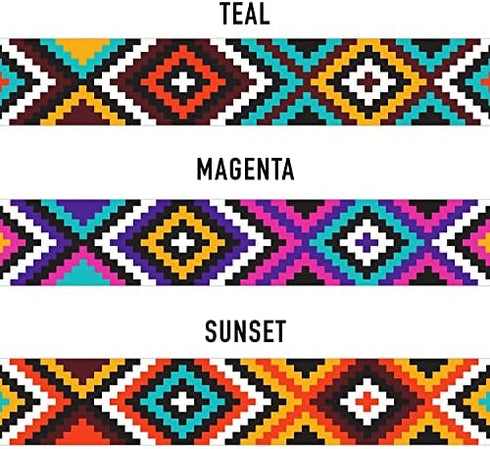 CollarDirect Purple Geometric Dog Collar, Pet Collar for Small Medium Large Dogs or Puppies with Quick Release Buckle, Yellow Orange Pattern, Adjustable Nylon (Teal, Neck Fit 10"-13")