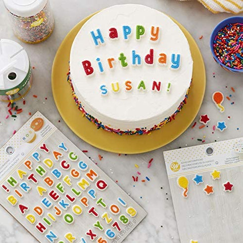 Wilton Letters & Numbers Edible Icing Decorations, Multicolor