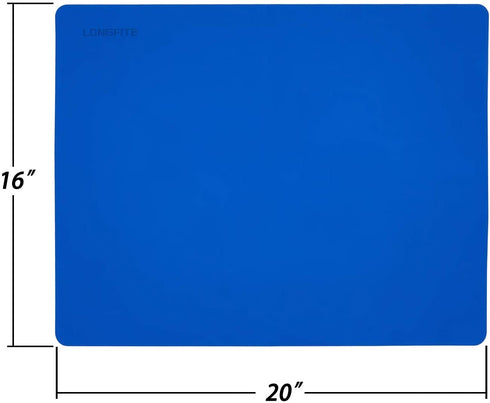 Silicone Baking Mats for Dough Rolling Pastry Fondant Mat Large Nonstick and Nonslip, Countertop Protector, Dining Table Mat and Placemat 20'' by 16''(Blue 2 Pack)