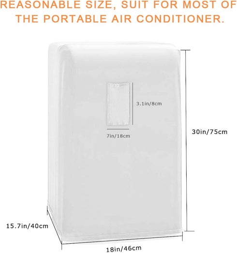 Luxiv Portable Air Conditioner Cover, Gray Portable AC Unit Cover 15 x 18 x 30 Anti-Dust Portable Air Conditioner Storage Bags Protection Cover for Mobile AC (White)