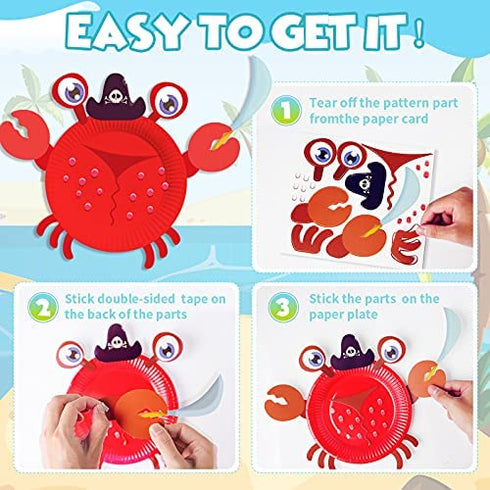 Art Craft Gift for Kids - 12 Paper Plate Art Kit Toy for 2, 3, 4, 5 Years Old Boys Girls Toddler, DIY Animal Art Supplies for Children Preschool Classroom/ Party Favor/ Birthday/ Christmas Game Crafts