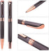 SHALORY Ballpoint and Rollerball Pen Set, Stylish Line Engraved Metal Pen Elegant Smooth Writing Gift Pen (2 Pens with 2 Extra Refills)