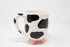 Boston Warehouse Udderly Cow Non-Skid Silicone Feet Ceramic Mug, 1 Count (Pack of 1), White, Black, Pink
