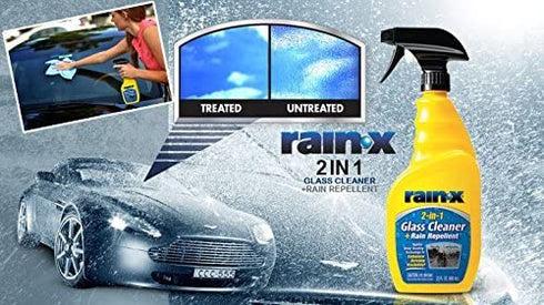 Rain-X 5071268 2-in-1 Glass Cleaner and Rain Repellant - 23 oz, 2- Pack
