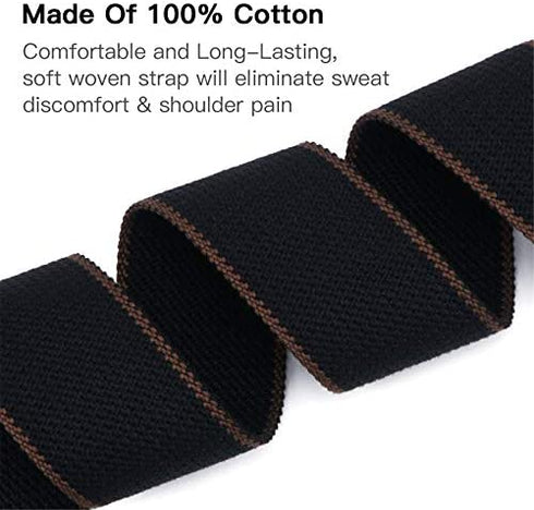 tifanso Guitar Strap, Soft Cotton Guitar Straps With 3 Pick Holders, Strap Button Headstock Adaptor, 1 Pair Strap Locks and 3 Guitar Picks Set For electric/Acoustic Guitar