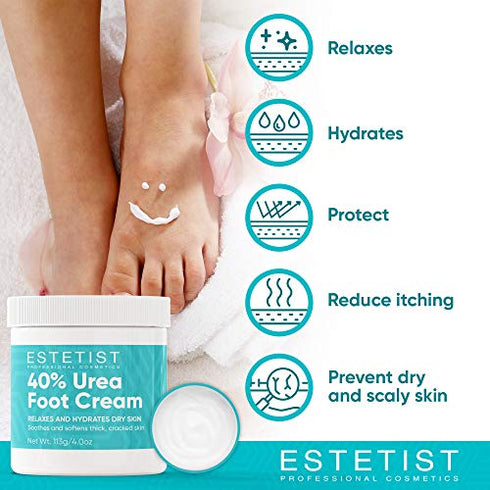 ESTETIST Urea Foot Cream 40%, Foot Lotion For Dry Cracked Feet, Moisturizer For Rough Heel, Foot Care Lotion with Vitamin E and Aloe Vera, Reduce Itching