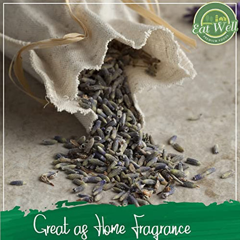 Eat Well Lavender Flowers - 4oz | Dried Lavender Petals | for Lavender Tea | Edible Culinary Lavender for Baking & Cooking | Versatile Ingredient for Soaps, Home Fragrance & Pot-pourris