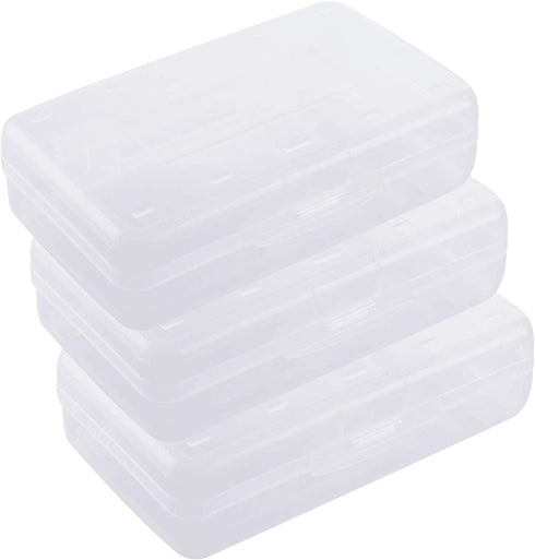 Large Capacity Pencil Box, Clear Multi Purpose Pencil Box, Durable Plastic Pencil Box, Office Supplies Storage Organizer Box, Brush Painting Pencils Storage Box(3 Pack)