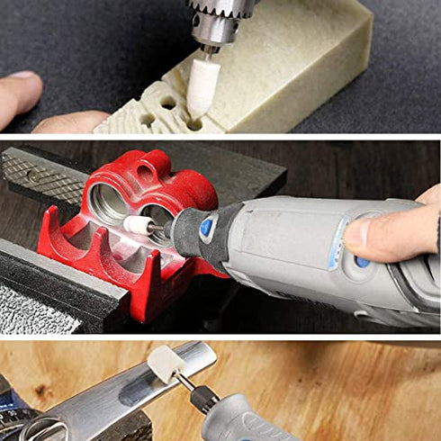 Polishing Buffing Wheels Set,Wool Felt Mounted Mandrel Grinding Bits Grinder Head Polish Watch Jewelry Rotary Tool Accessories Attachment - for Dremel 1/8 Inch Shank ?38Pieces ?