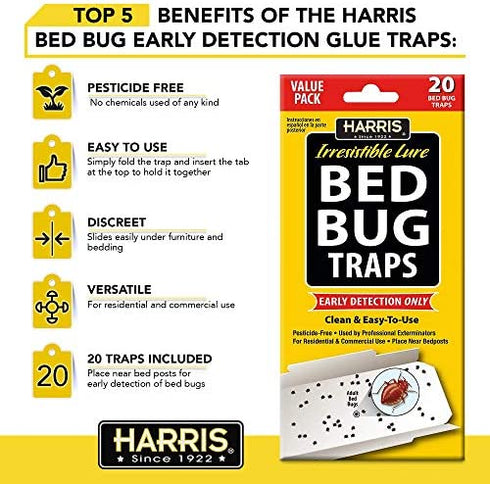 HARRIS Bed Bug Traps - Parent (20-Pack)