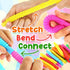 Pop Tubes Mini 24 Packs, Sensory Fidget Stretch Tubes Bulk for Kindergarten, Stress Relief for AHD, ADD Toddlers, DIY Learning Skills for Preschool, Valentine's Day Classroom Gifts Party Favors Prize