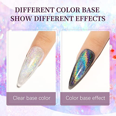 SUPWEE Universal Rainbow Cat Eye Gel Polish Holographic 9D Cat Eye Nail Polish Sparkle Nail Gel Polish with Magnetic Stick Varnish Nail Art Nail Salon Manicure 1 Bottle 10ML(0.33fl.oz)