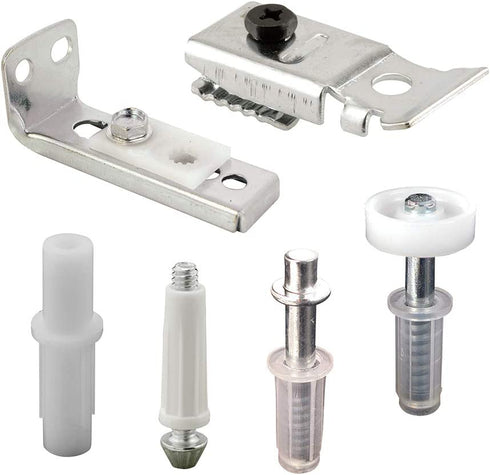Prime-Line N 7534 Bi-Fold Door Hardware Repair Kit – Includes Top and Bottom Brackets, Top and Bottom Pivots and Guide Wheel – Door Repair Kit for 1" to 1-3/8” Thick Doors Up To 50 Lbs.