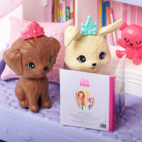 Barbie Princess Adventure Chelsea Princess Storytime Playset, with Chelsea Doll, Canopy Bed, 2 Pets and Accessories, Gift for 3 to 7 Year Olds , Red