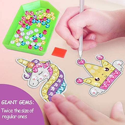 ORIENTAL CHERRY Arts and Crafts for Kids Ages 8-12 - 14 Pack Diamond Painting Suncatchers and Stickers Kits - Gem Toys Birthday Gifts Summer Activity for Girls Toddler Ages 4-8 6-8 7-10