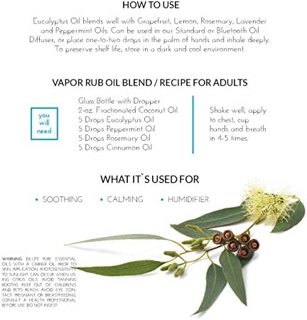 artnaturals 100% Pure Eucalyptus Essential Oil - (.5 Fl Oz / 15ml) - Undiluted Therapeutic Grade Fragrance - Soothe Calm and Humidify - for Aromatherapy Diffuser, Steam Room, Suana, HUmidifier