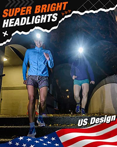 Victoper 2 Pack LED Headlamp, 1100 Lumen Bright Lightweight Head Lamp with 4 Mode, IPX5 Waterproof Head Light with Red Light for Running Fishing Hiking Camping, Outdoor Head Flashlight for Adults Kids