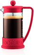 Bodum Brazil French Press Coffee Maker with Borosilicate Glass Carafe, 34 Ounce, Warm Red