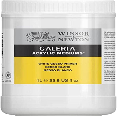 Winsor & Newton Galeria Acrylic White Gesso Primer, 1-Liter(Package may vary)