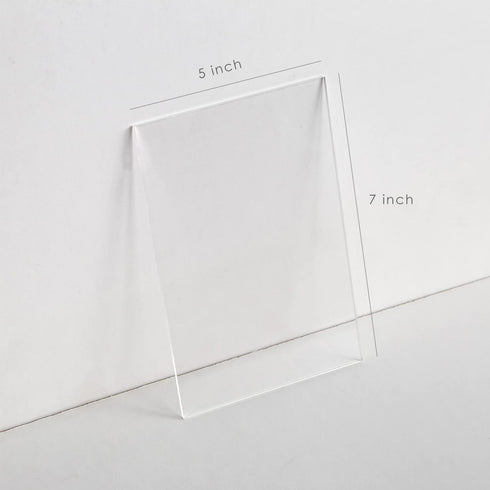 UNIQOOO 5 Pack Clear Blank Acrylic Sign - 5x7 Inch Table Number Signs, Wedding Signs, Card and Gift Signs, Event Party Signs, Hand Lettering Quotes, Gift Ideas - Stand Holder NOT Included