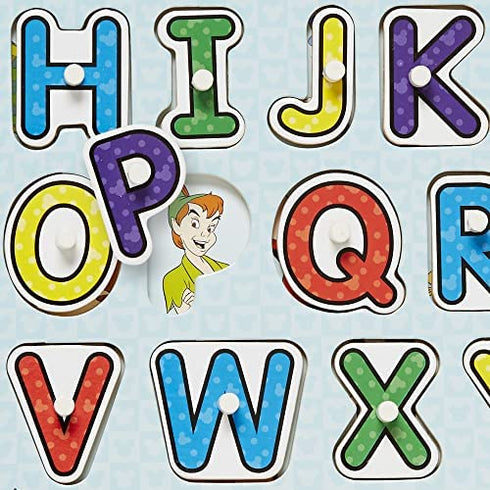 Melissa & Doug Disney Classics Alphabet Wooden Peg Puzzle (26 pcs)