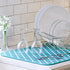 S&T INC. Absorbent, Reversible XL Microfiber Dish Drying Mat for Kitchen, 18 Inch x 24 Inch, Teal Trellis