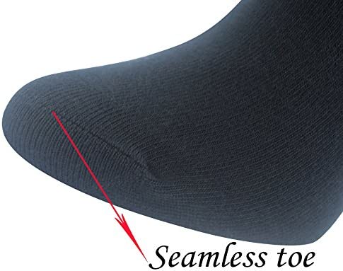 Yomandamor Womens Bamboo Diabetic Crew Socks With Seamless Toe,6 Pairs Size 9-11