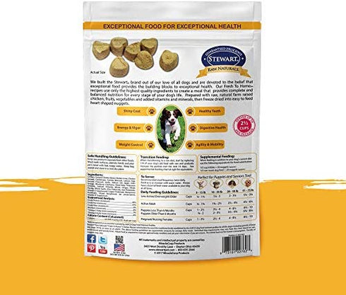Stewart Raw Naturals Freeze Dried Dog Food Grain Free Made in USA with Chicken, Fruits, & Vegetables for Fresh to Home All Natural Recipe, Trial Size