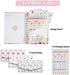 Budget Planner Organizer (Non-Dated) - Monthly Income and Expense Tracker with Back Pocket for Receipts and Bills Bundled with Cash Envelops and Stickers - A5 Size Pink Floral Hardcover