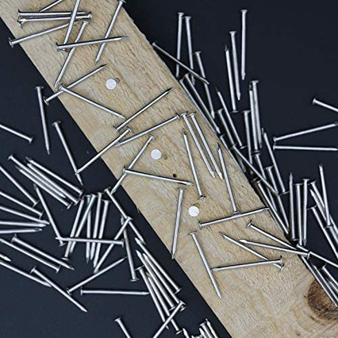 500pcs Hardware Nails, 1 Inch Nickel Plated Hanging Nails, Wall Nails for Picture Hanging, Wood Nails, Wire Nails, Small Nails (1 In)